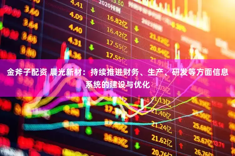 金斧子配资 晨光新材：持续推进财务、生产、研发等方面信息系统的建设与优化